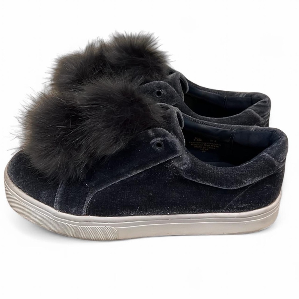 Sam Edelman Leya Velvet Faux Fur Slip On Sneakers Gray 7.5 - Picture 4 of 8